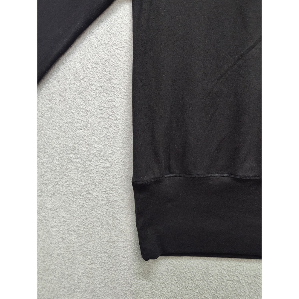 True Religion Women Sweater Dress L Black Hooded Pockets 1/4 Zip Logo Casual - Picture 12 of 16